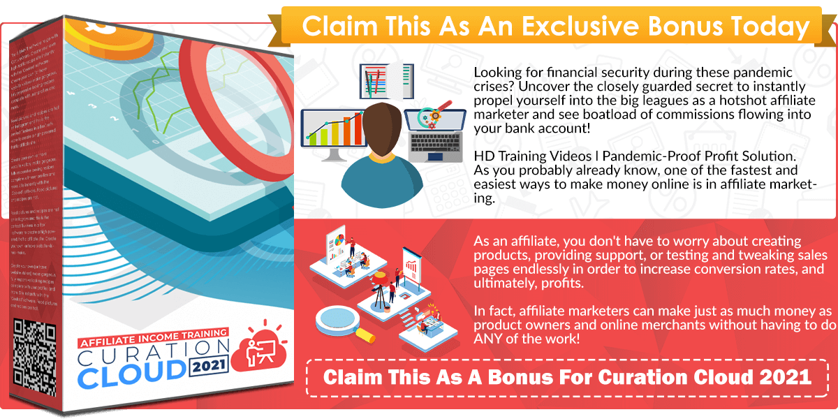 Affiliate Income Training Curation Cloud 2021 infographics