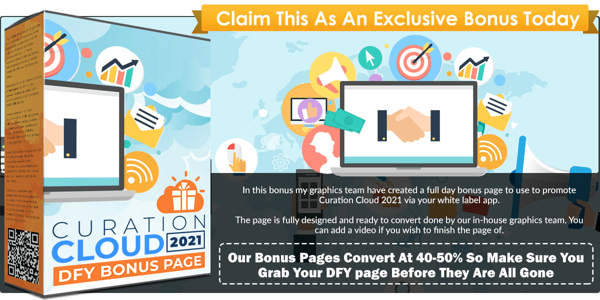 Curation Cloud 2021 DFY Bonus Page infographic