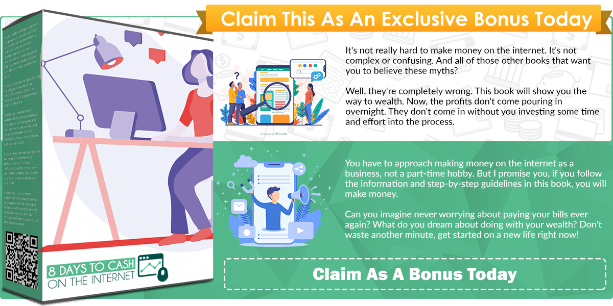 8 day to cash on the internet infographics template